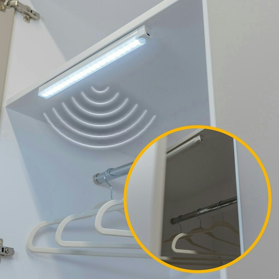 image 1 of ValueLights Pair of Matte White Strip Light and SMD LED 3W White Mix 3000K Bulb