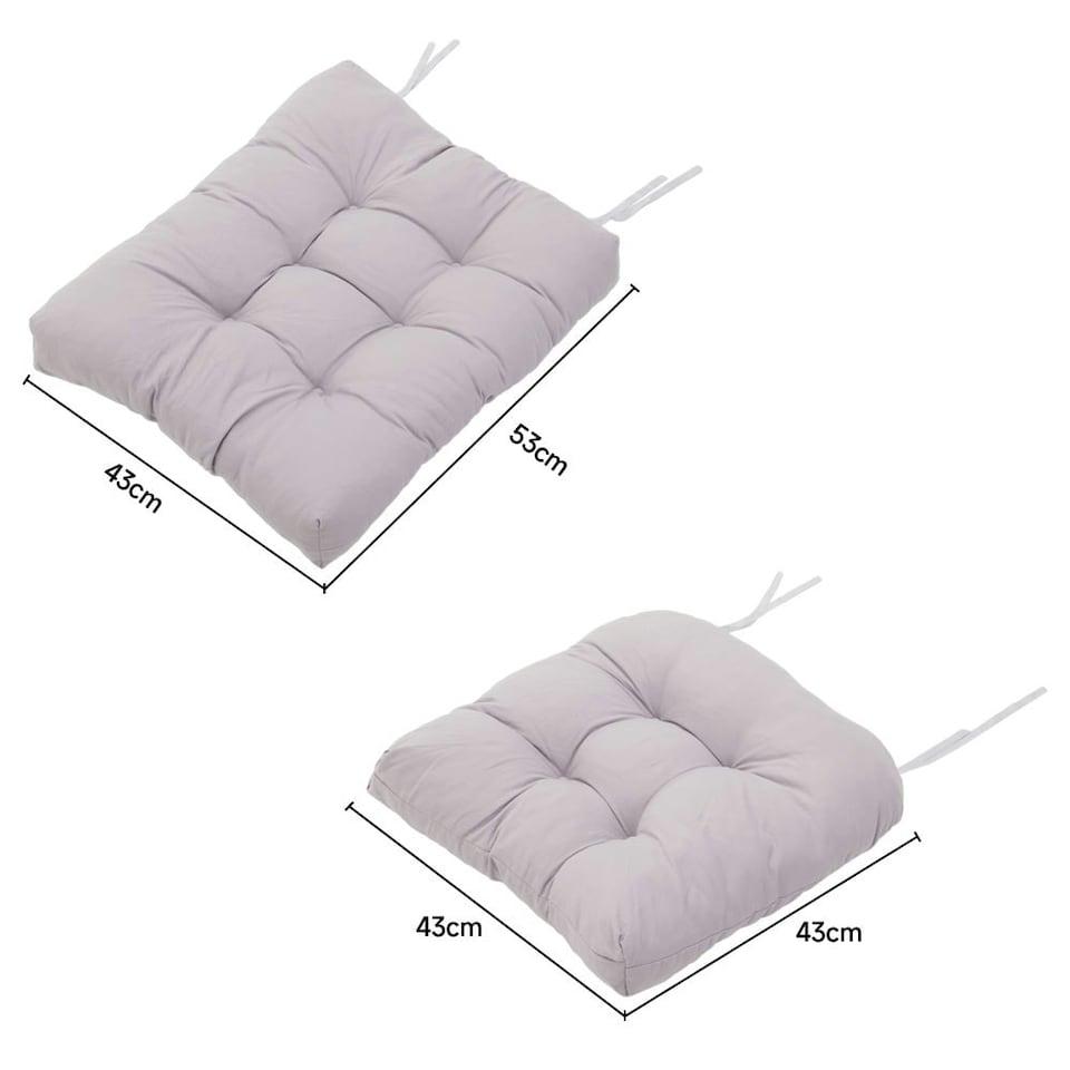 image 1 of Living and Home Set of 2 Outdoor Lounge Chair Cushions, Grey