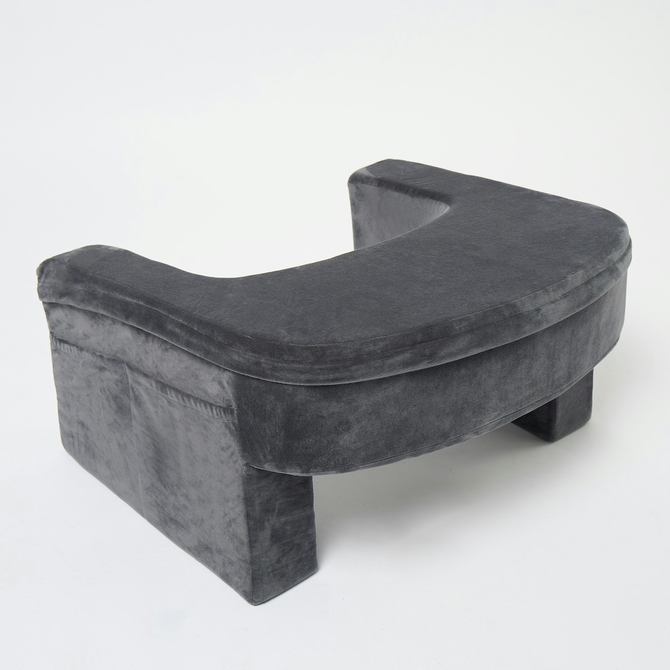 image 1 of OHS Soft Comfy Armrest Reading Laptop Gaming Bed Desk Lap Pillow With Storage Pockets Grey | 65 x 56 x 34cm