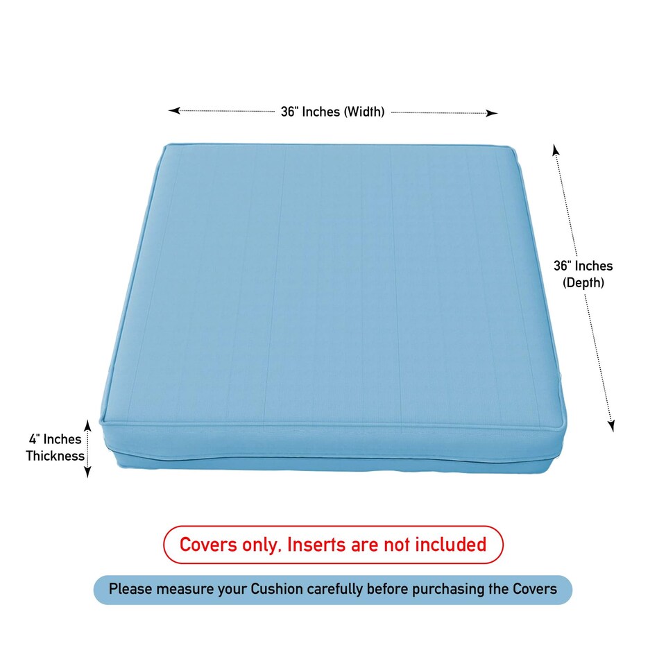 image 1 of Covers&All Square Cushion Slipcover for Patio Couch Sofa Seats Cover only, Pack of 2, 36in D x 36in W, Sky Blue