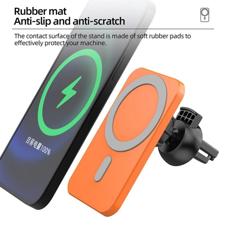 image 1 of Black Wireless Magnetic Mobile Phone Car Charger & Vent Mount