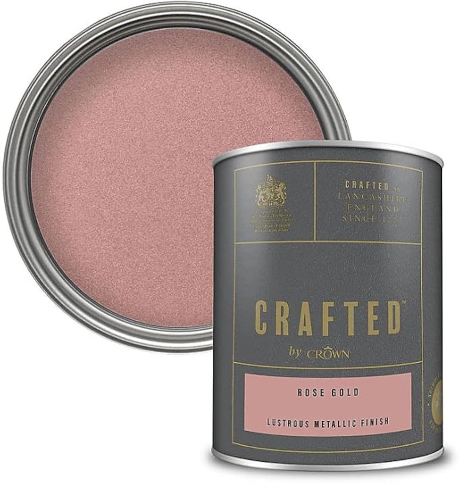 Crown Crafted Lust Metallic Emulsion Paint - Rose Gold - 1.25L