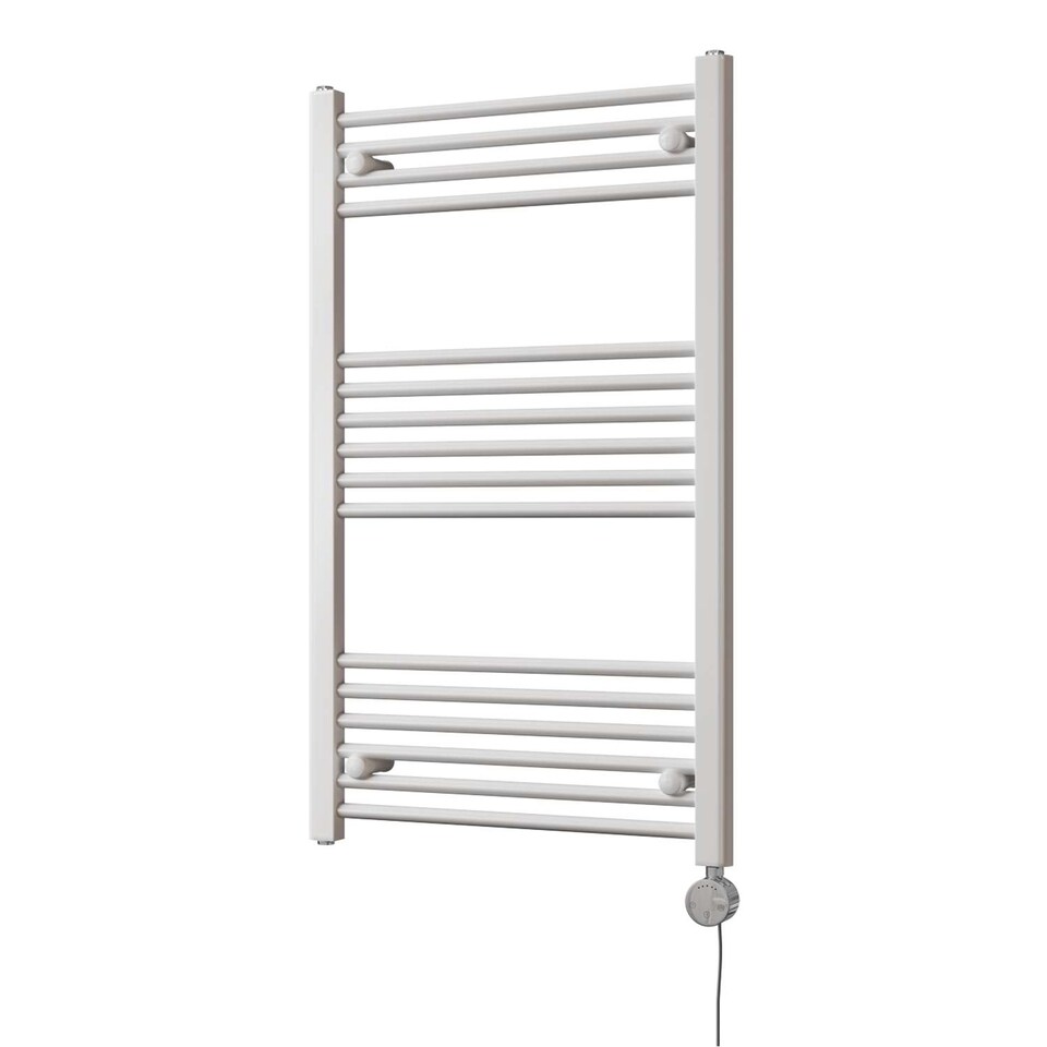 image 1 of Zennor - White Electric Towel Rail H1000mm x W600mm Straight 500w Thermostatic