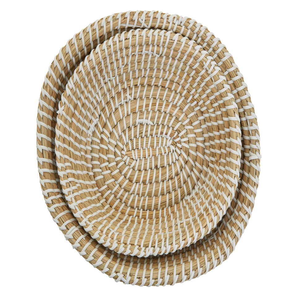 image 1 of Lidi Set Of Two Baskets With White Detail Cream