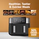 image 2 of Cookology Dual Zone Air Fryer 8L Capacity with Digital Touch Controls - CAF80DI Black