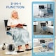 image 8 of HOMCOM Shower Wheelchair, Commode Wheeled Chair with Padded Seat, Backrest