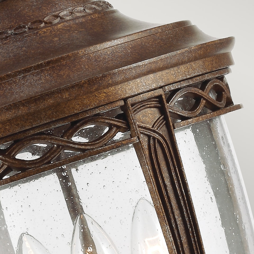 image 1 of English Bridle 3 Light Large Outdoor Ceiling Chain Lantern British Bronze, E14