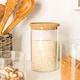 image 6 of Argon Tableware Glass Storage Jars - Cork Lid - 1 Litre - Modern Round Scandi Organisation Container Glass Jar - Set of 3