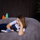 image 2 of Soul Giant Corduroy Bean Bag Charcoal Grey 2-Seater Bean Bag Chair | Grey | Charcoal Grey | XL | 1