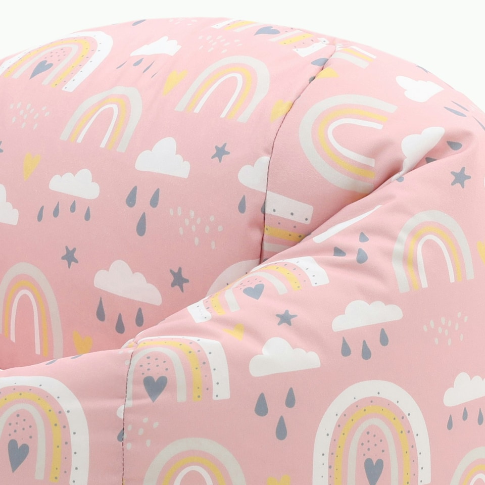 image 1 of icon Kids Rainbow Bean Bag Chair Pink Childrens Bean Bags Multi