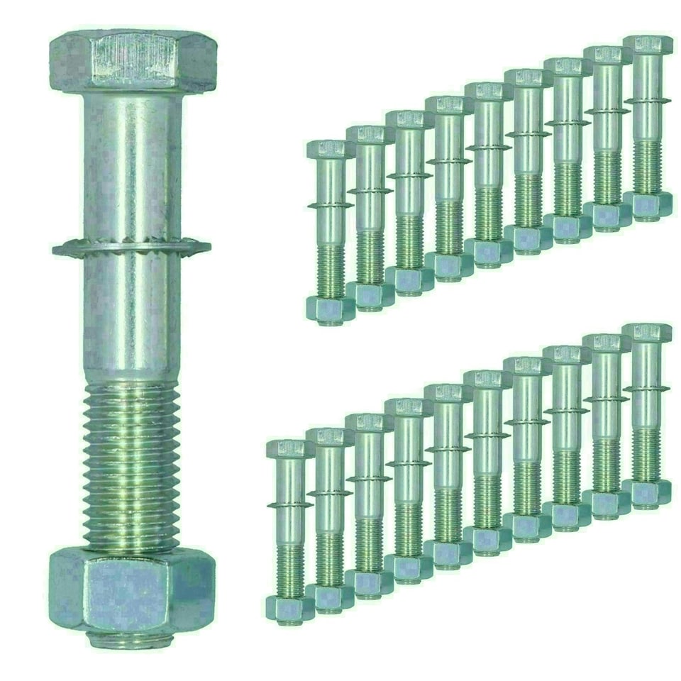 image 1 of M16 (16mm) x 90mm High Tensile Tow Bar Ball Fixing Bolts Washers + Nuts 20 Pack