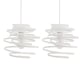 image 1 of Set of 2 White Metal Swirl Easy Fit Light Shades | White | Medium | 2