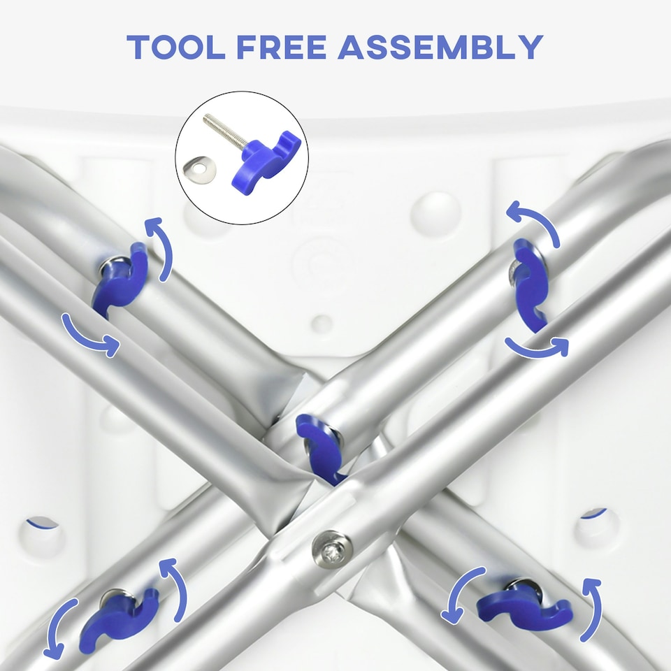 image 1 of HOMCOM Adjustable Shower Stool with Foot Pads for Elderly Disabled Purple