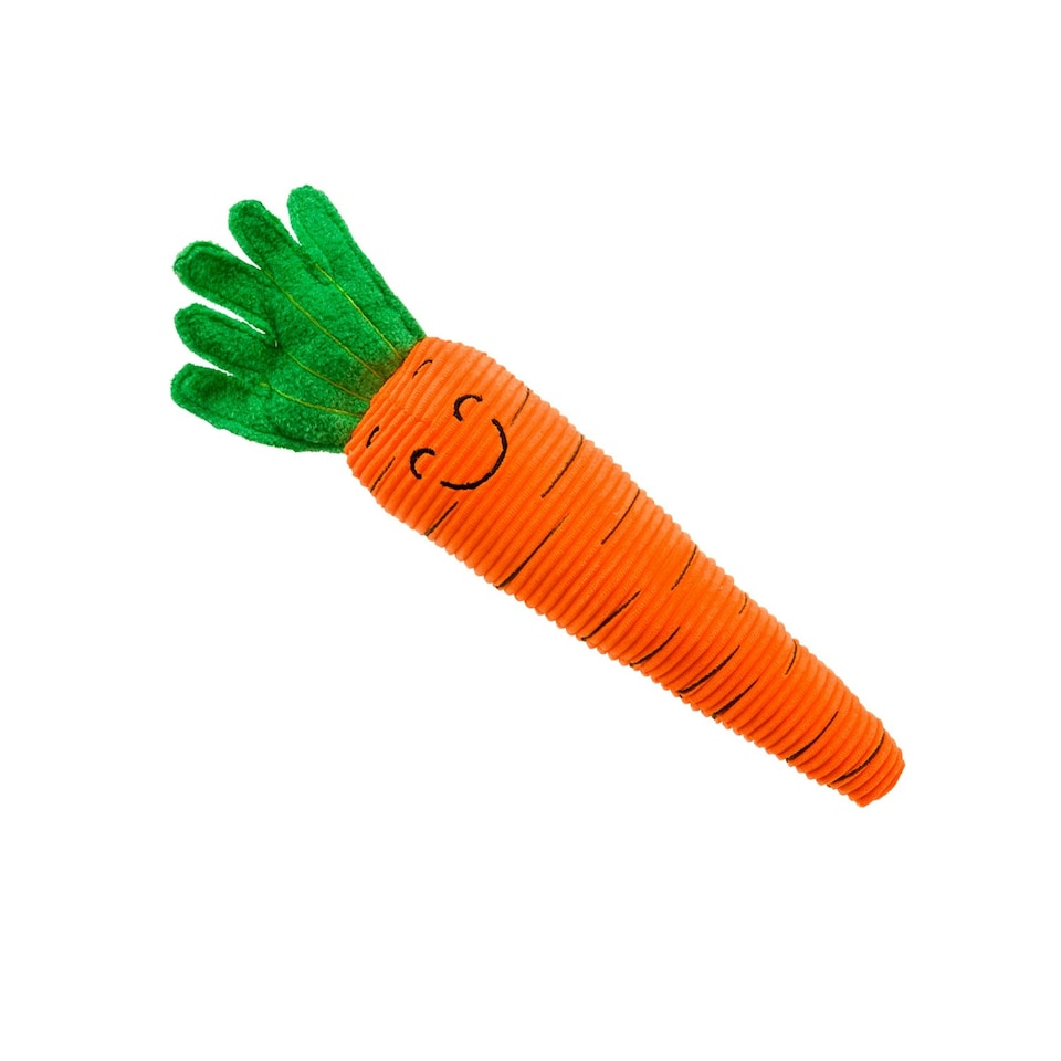 image 1 of House Of Paws Carrot Plush Dog Toy - Orange/Green - One Size