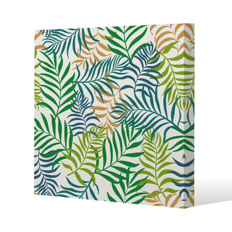 image 1 of Green Tropical Palm Leaves (Canvas Print) 46 x 46 x 4cm