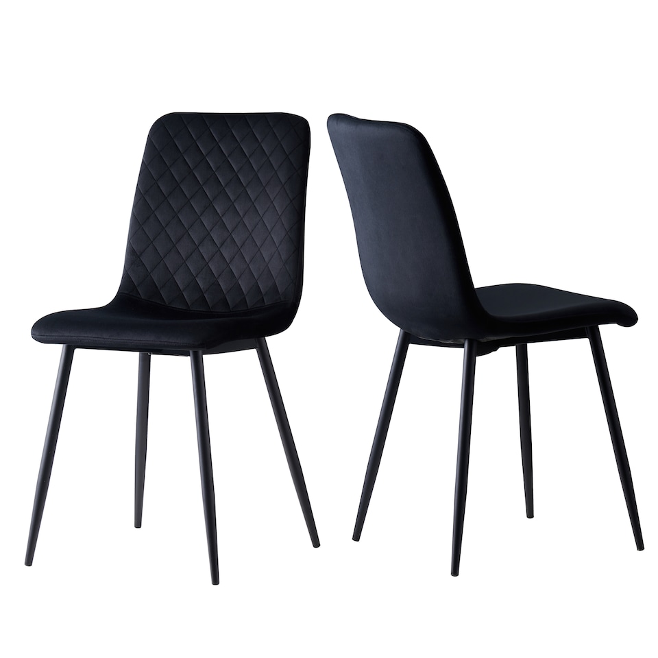 image 1 of Dining Chairs Velvet Fabric Lexi Set of 2 Black by MCC