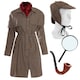 image 1 of Detective Costume with Magnifying Glass & Pipe Brown | S