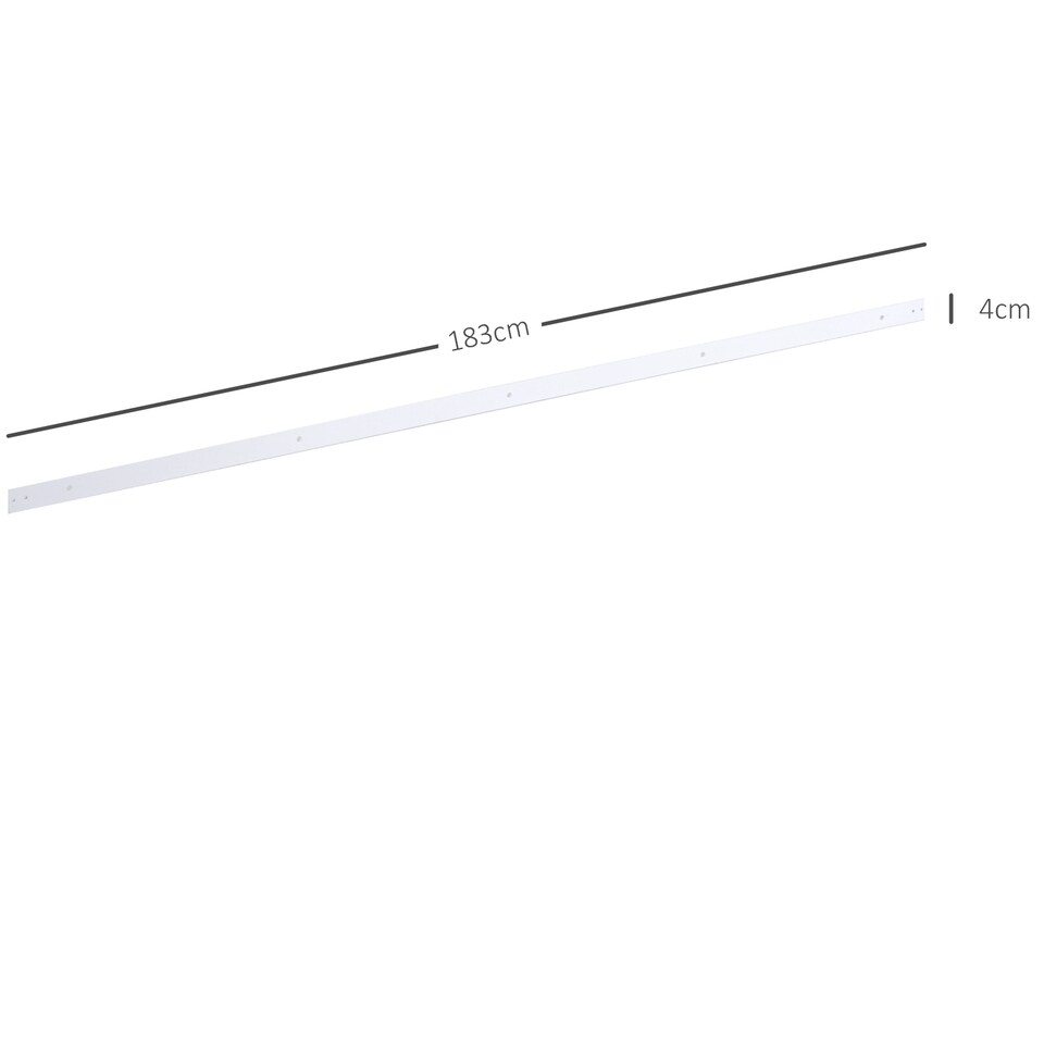 image 1 of HOMCOM 6FT Rustic Interior Sliding Barn Door Mounting Hardware Kit - White | White | White