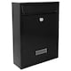 image 1 of Burg-Wachter Trent Wall Mounted Galvanised Steel Lockable Post Box - 26x34x9cm Black