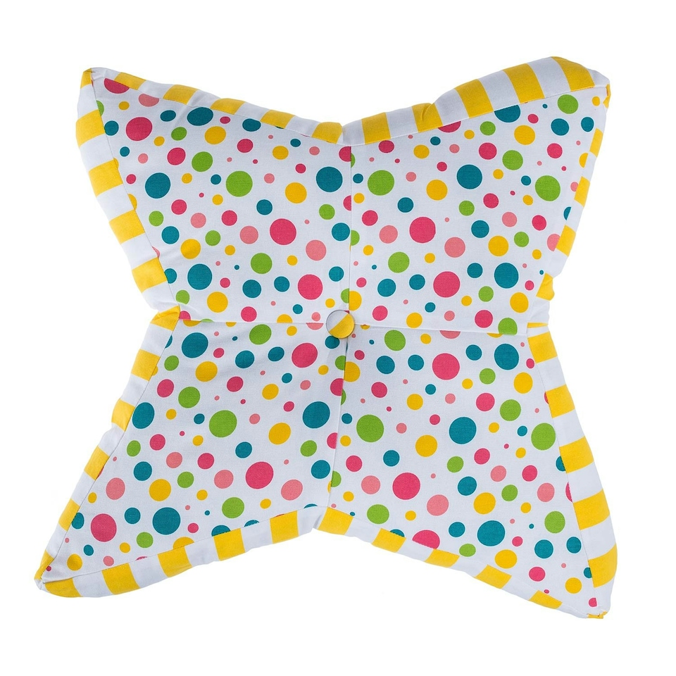 image 1 of Homescapes Multi Polka Dots Star Floor Cushion Multi