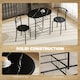 image 5 of HOMCOM Breakfast Bar Table and Stools Set, Dining Room Set with Shelf, Black | Black | Black