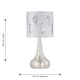 image 5 of Set of 2 Romana - Brushed Chrome Touch Lamps with White Fern Shades Silver | White