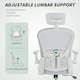 image 5 of Vinsetto Mesh Chair with Headrest, 4D Lumbar Support, Flip-up Arm, White White