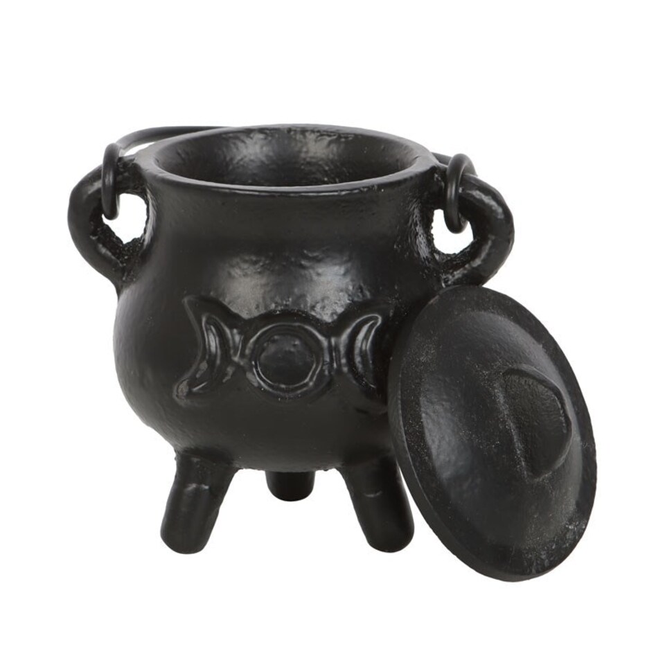 image 1 of Something Different Cast Iron Triple Moon Cauldron - Black - 10.5cm x 8.5cm x 10cm