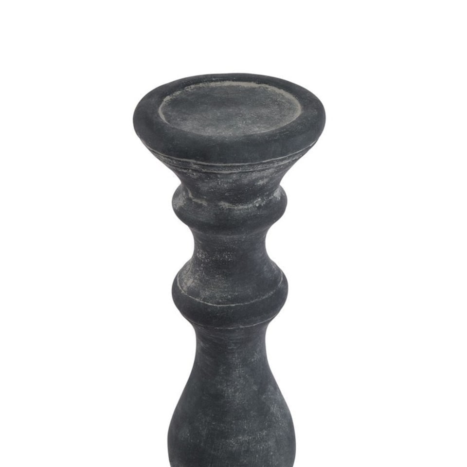 image 1 of Amalfi Large Column Candle Holder - Ceramic - L12 x W12 x H40 cm - Grey | Grey