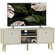 image 1 of HOMCOM TV Cabinet Stand Unit for TVs up to 50  Flat Screen with Foldable Drawers and Shelves, Entertainment Centre for Living Room, Bedroom Nature Wood Finish