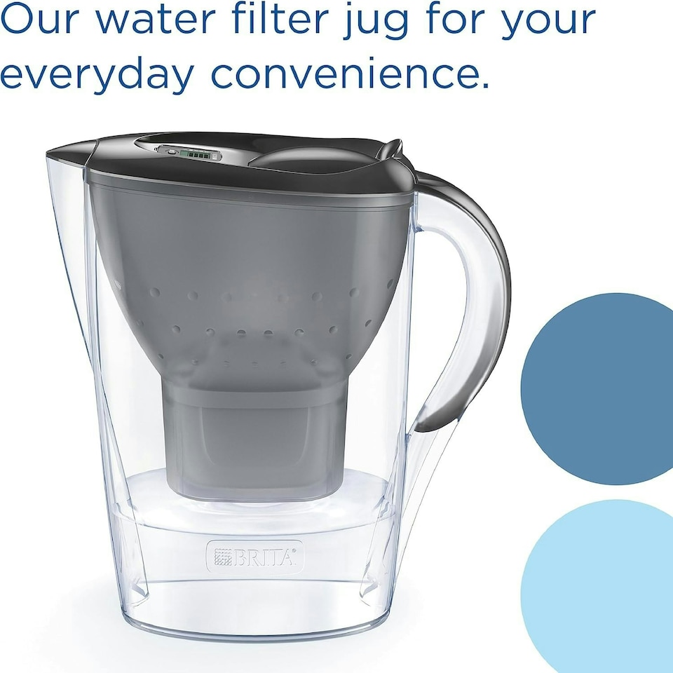 image 1 of BRITA Marella Water Filter Jug Graphite (2.4L) Half Year Pack incl. 6x MAXTRA PRO Pure Performance Cartridge