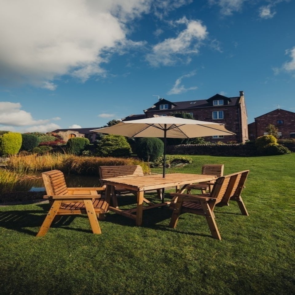 image 1 of Valley 6 Seater Set 2XC 2XB - Timber - L220 x W330 x H95 cm - Garden Furniture - Minimal Assembly Required