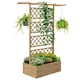 image 1 of Outsunny Wooden Trellis Planter, Raised Garden Bed for Climbing Plants, Natural