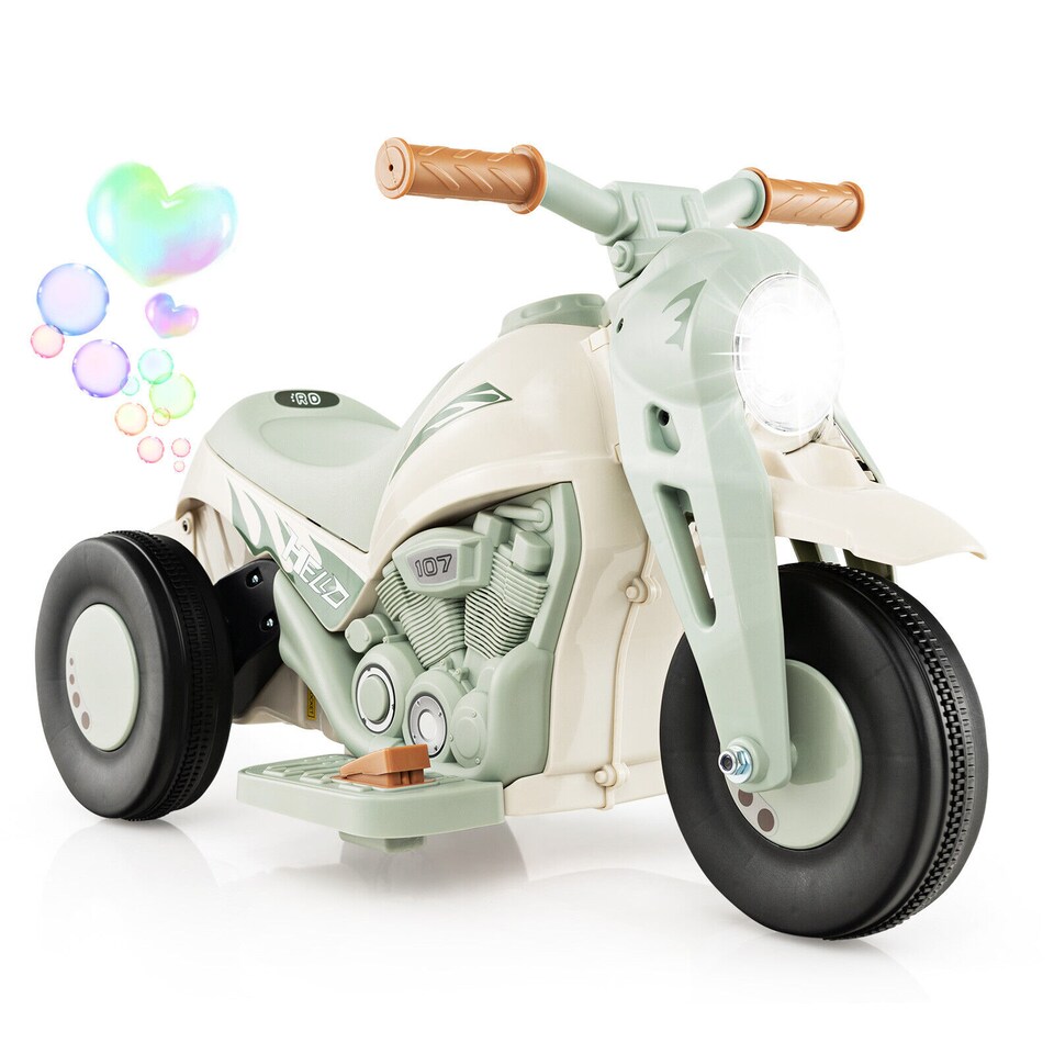 image 1 of COSTWAY 6V Kids Bubble Car Electric Motorcycle Beige