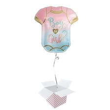 The Big Reveal Boy or Girl Helium Foil Shaped Balloon - Inflated Balloon in a Box