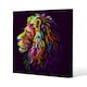 image 1 of lion's head on a purple background in popart style (Canvas Print) 46 x 46 x 4cm
