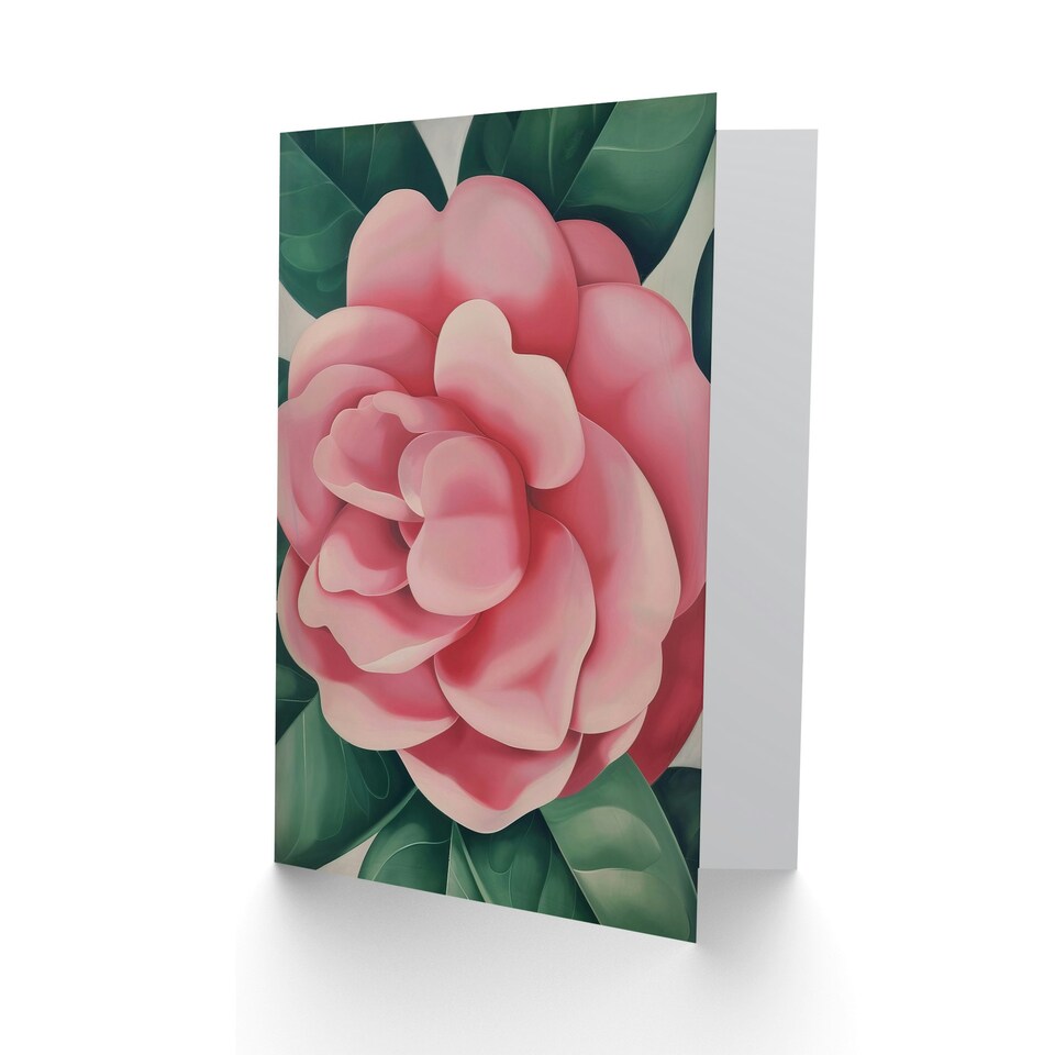 image 1 of Winter Rose Camellia Flower Watercolour Him Her Birthday Card