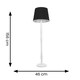 image 2 of ValueLights Victoria White Wood Traditional Stem Floor Lamp with Black Fabric Tapered Shade and LED Bulb