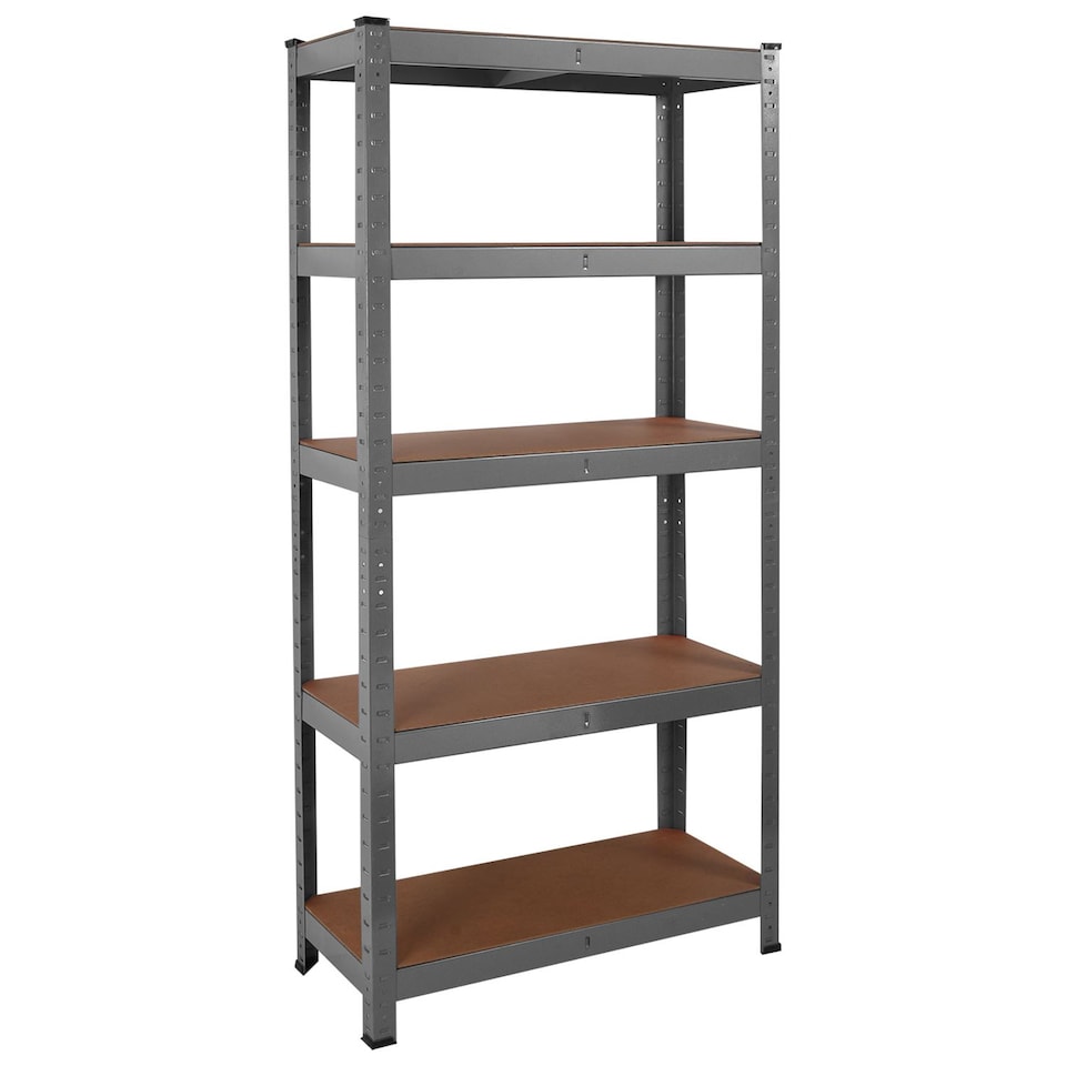 image 1 of House of Home Steel Racking Shelving 5 Tier Heavy Duty Garage Storage Racks Shelf Metal Unit Grey