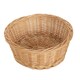 image 1 of 24cm Round Buff Willow Tapered Wicker Tray Brown | Brown