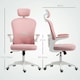 image 7 of Vinsetto Mesh Chair with Headrest, 4D Lumbar Support, Flip-up Arm, Pink | Pink | White | One Size