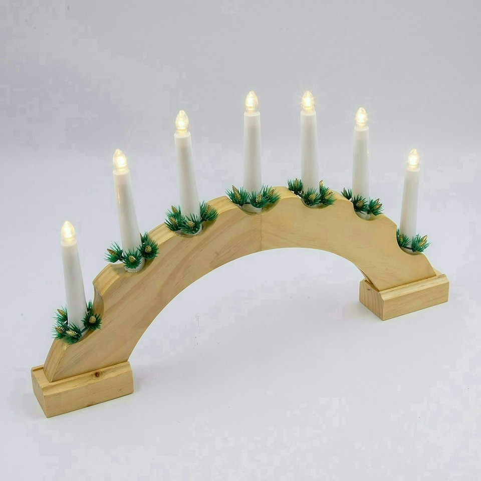 image 1 of The Christmas Workshop 70859 Wooden Arched Christmas Candle Bridge
