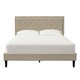 image 1 of 5ft Kingsize Fabric Bed Frame With Padded Headboard In Stone