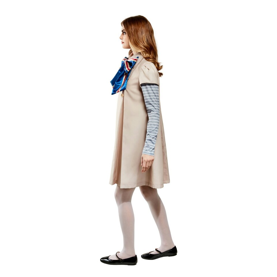 image 1 of M3GAN Womens/Ladies Costume Dress - Beige/Blue/Red - 10 UK - 12 UK One Size