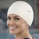 image 3 of Ladies Bombastic Swimming Cap | Long Hair Soft Latex Comfortable Fit Cap | White | White | One Size | 1