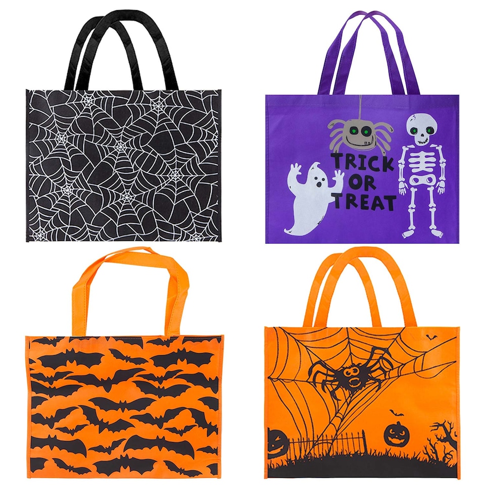 image 1 of vfm-estore Halloween Shopper Bag, Orange Bat - Trick or Treat Party Bag