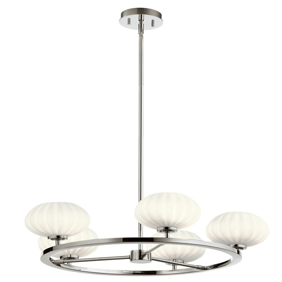 image 1 of Kichler Pim Globe Pendant Ceiling Light Polished Chrome, 3000K, IP44