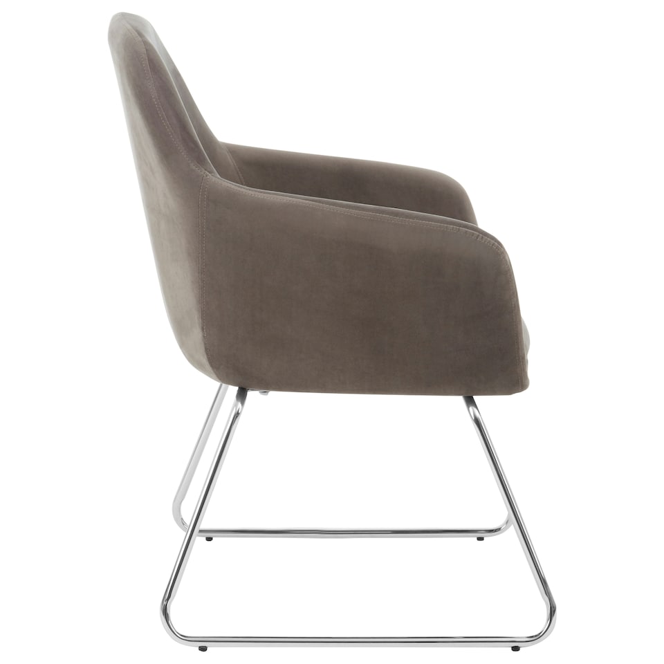 image 1 of Interiors by Premier Grey Velvet Chair, Ocassional Chair, Easy to Assemble Borg Chair, Comfy Office Chair