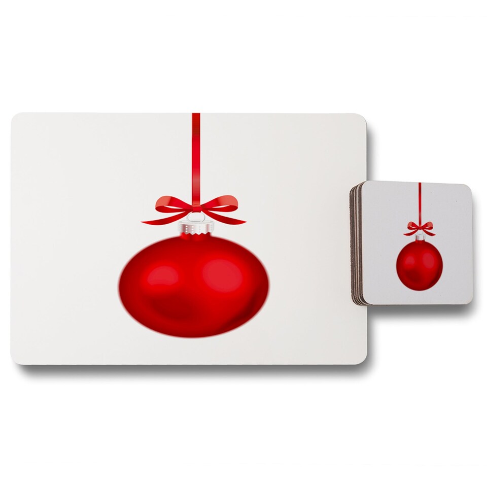 christmas ornament placemat coaster set | Multi