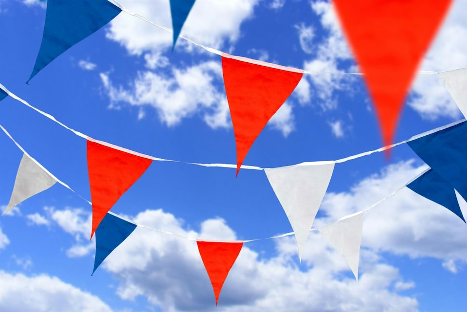 image 1 of Red White and Blue Fabric Bunting - 10m 20 Flags | Multi